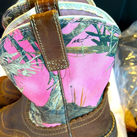 Ariat Fatbaby Pink and Brown Round Toe Boots for Women - Picture 12 of 12